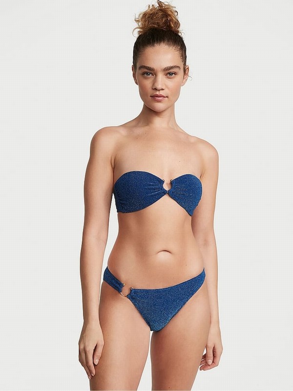 Blue Victoria Secret Diver Cheeky Shimmer Bikini Bottom | EORWL3019