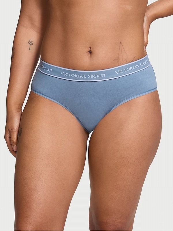 Blue Victoria Secret Faded Denim Hipster Underwear | CKAPD3487