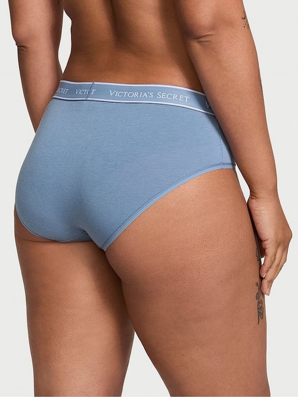 Blue Victoria Secret Faded Denim Hipster Underwear | CKAPD3487