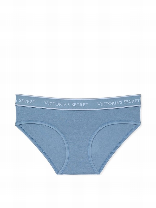 Blue Victoria Secret Faded Denim Hipster Underwear | CKAPD3487