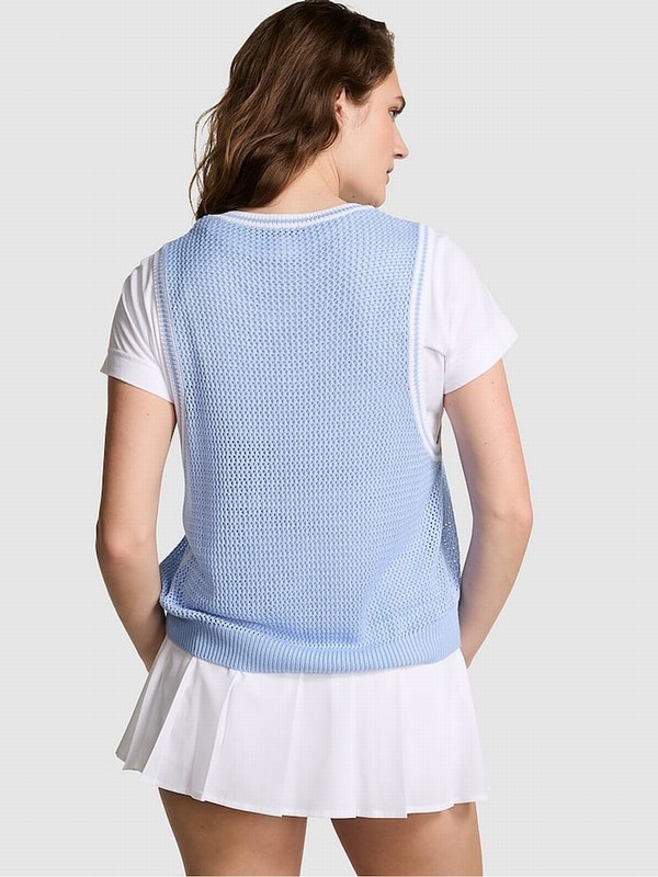 Blue Victoria Secret Harbor Crochet Tops | KCYVF4639