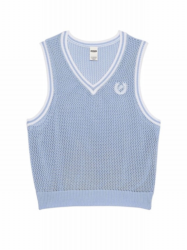 Blue Victoria Secret Harbor Crochet Tops | KCYVF4639