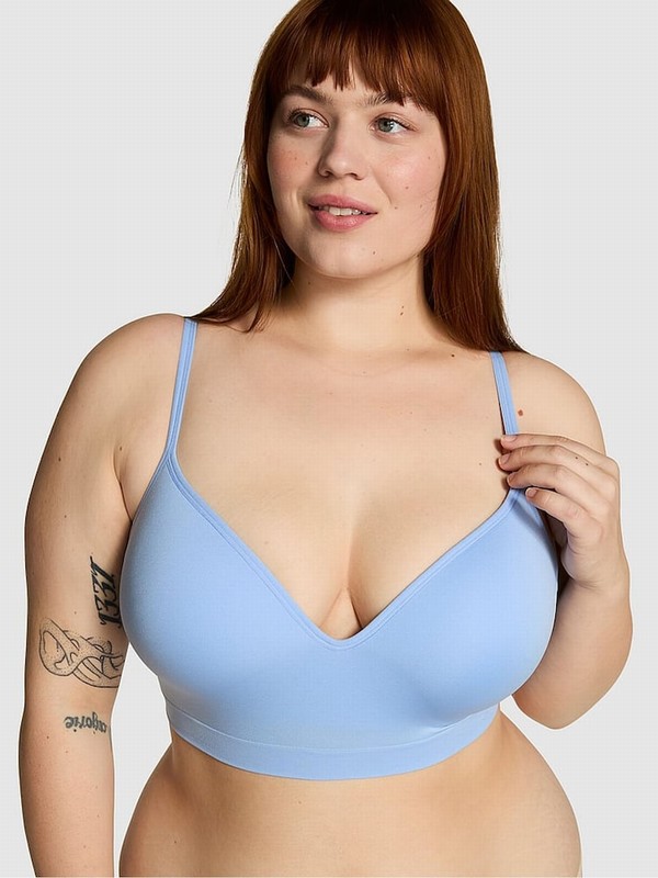 Blue Victoria Secret Harbor Seamlesslette Bras | GIRPH4256