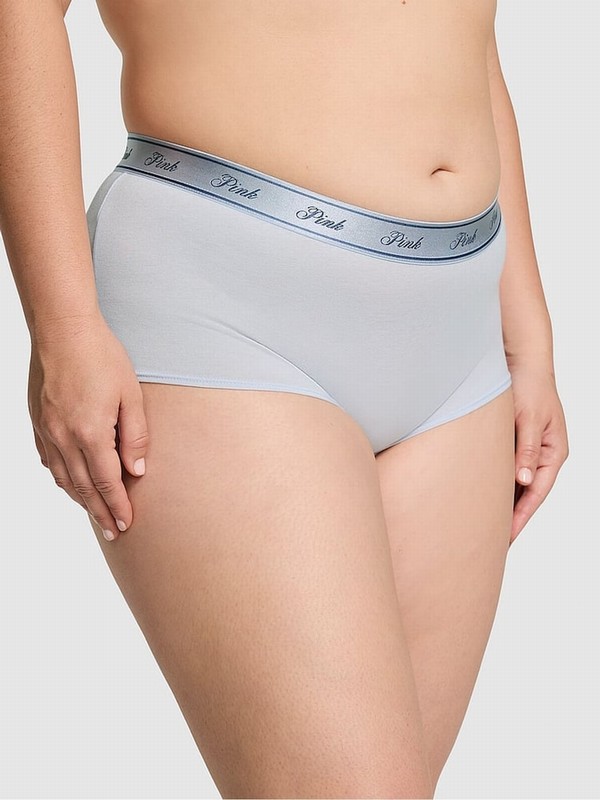 Blue Victoria Secret Hydgrangea Cotton Logo Underwear | IPTHR5407