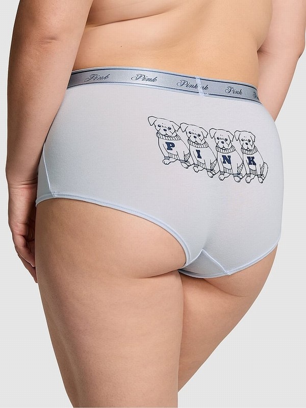 Blue Victoria Secret Hydgrangea Cotton Logo Underwear | IPTHR5407