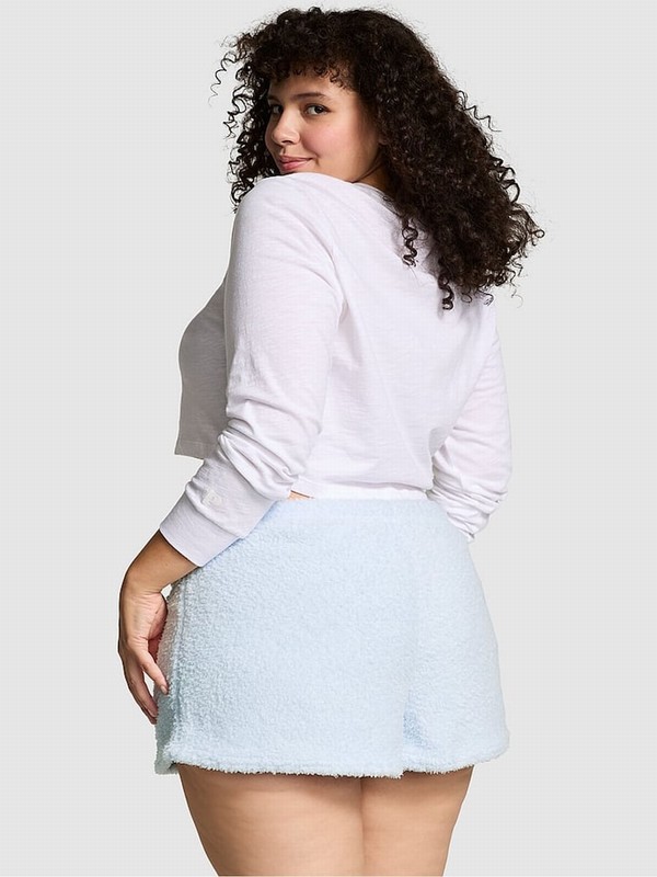 Blue Victoria Secret Hydrangea Cosy Knit Boxer Nightwear | FACEN3956