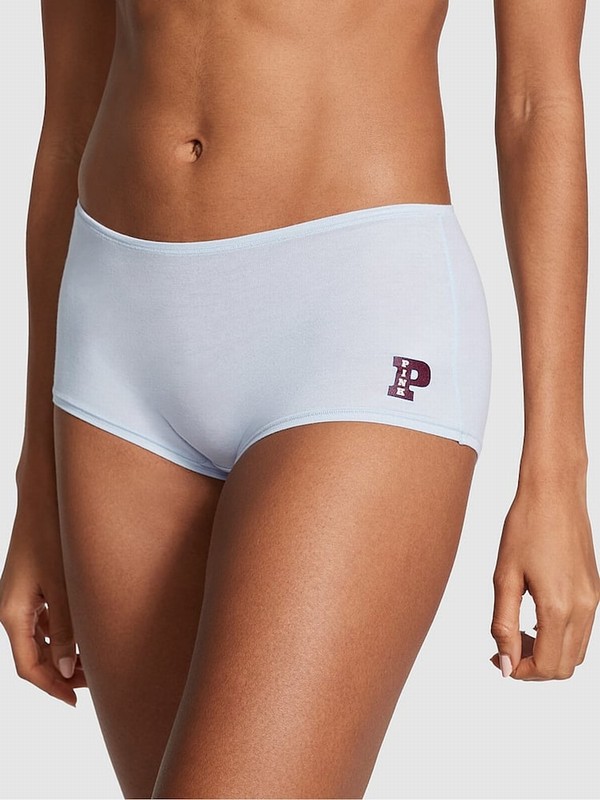 Blue Victoria Secret Hydrangea Cotton Boyshort Underwear | MEZSD3864