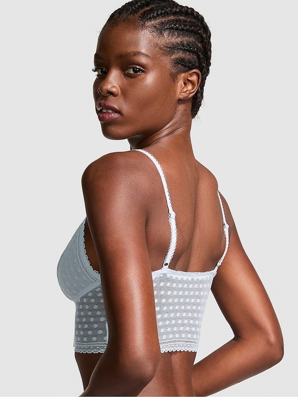 Blue Victoria Secret Hydrangea Dainty Dot Lacelette Bras | ROEGV0298