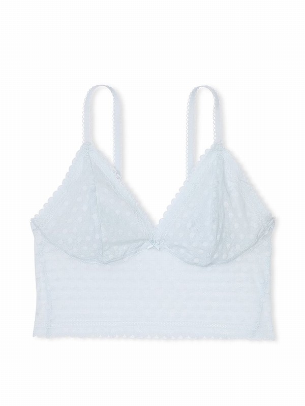 Blue Victoria Secret Hydrangea Dainty Dot Lacelette Bras | ROEGV0298