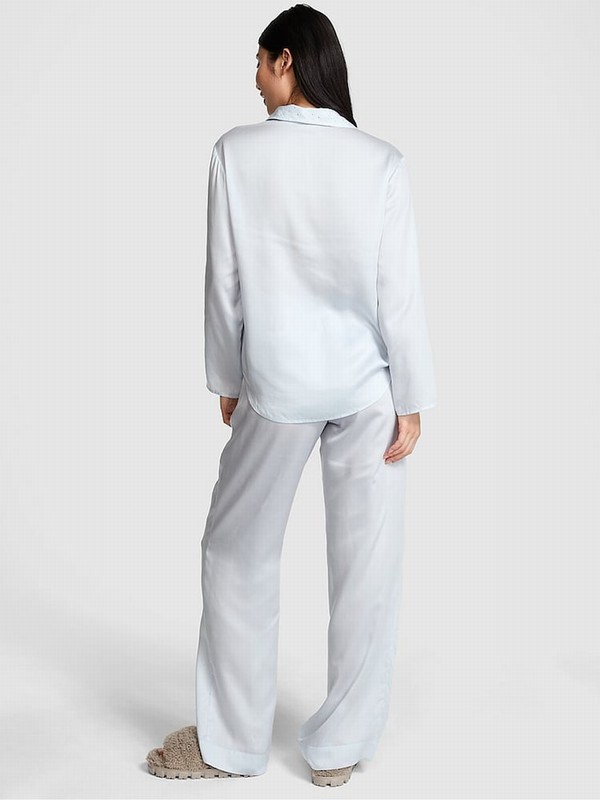 Blue Victoria Secret Hydrangea Diamante Long Nightwear | UOLRS8193