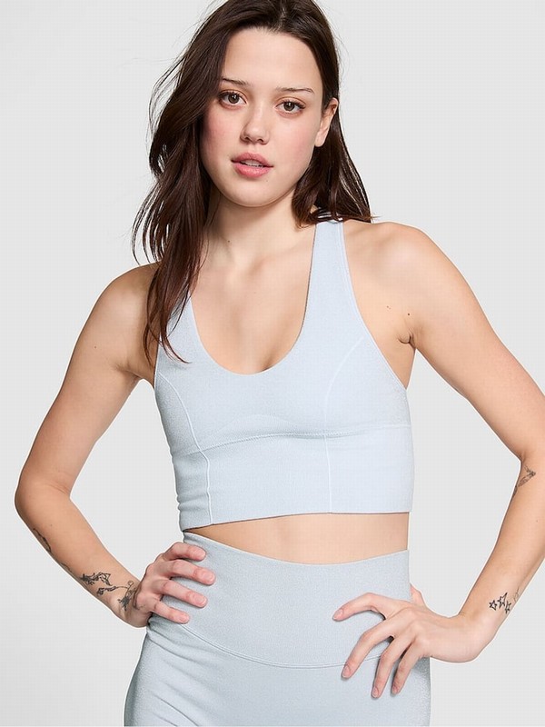 Blue Victoria Secret Hydrangea Shine Sports Bra | JWFAQ6905