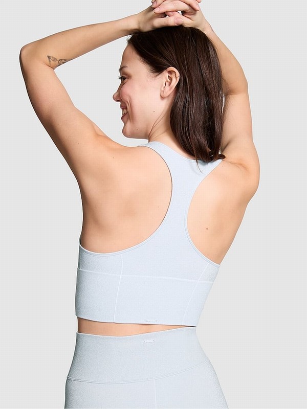 Blue Victoria Secret Hydrangea Shine Sports Bra | JWFAQ6905