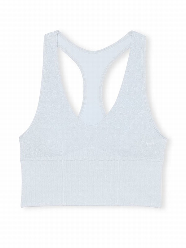 Blue Victoria Secret Hydrangea Shine Sports Bra | JWFAQ6905