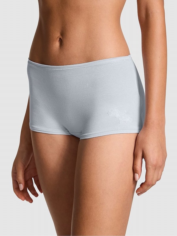 Blue Victoria Secret Hydrangea Snowflake Cotton Boyshort Underwear | ELXSB8674