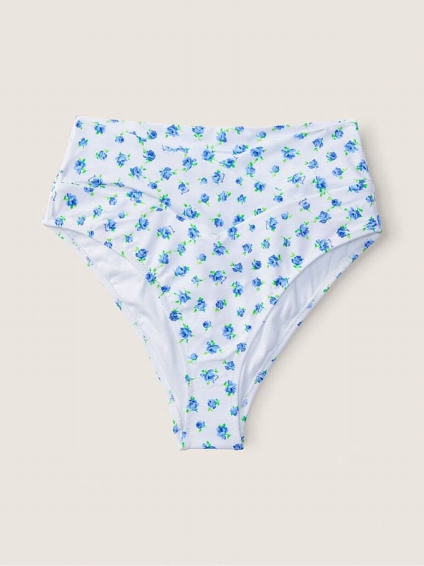 Blue Victoria Secret Morning Sky Floral Cross Over Bikini Bottom | RHNPJ2983