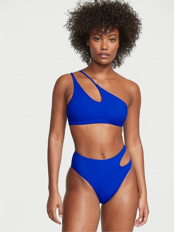 Blue Victoria Secret Oar Cut Out One Shoulder Bikini Top | XGJYE0293