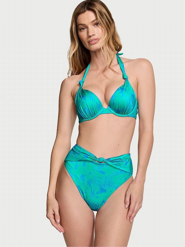 Blue Victoria Secret Shells Halter Bikini Top | XZNLI7243
