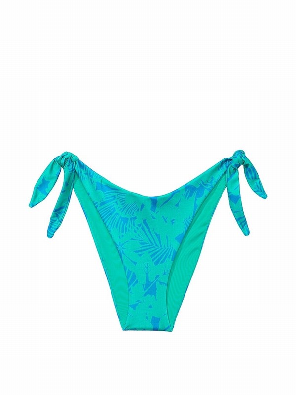 Blue Victoria Secret Shells Tie Side High Leg Bikini Bottom | ZXORY2417