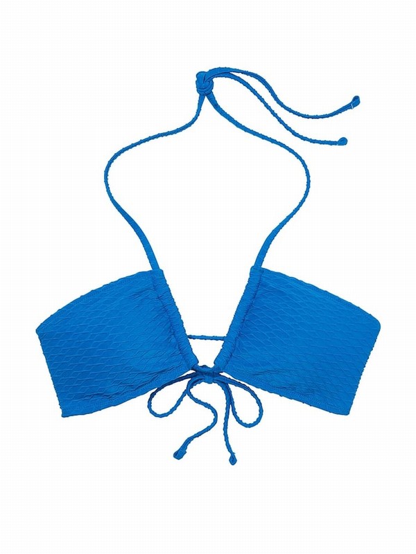 Blue Victoria Secret Shocking Fishnet Cross Over Bikini Top | IJMAG4537