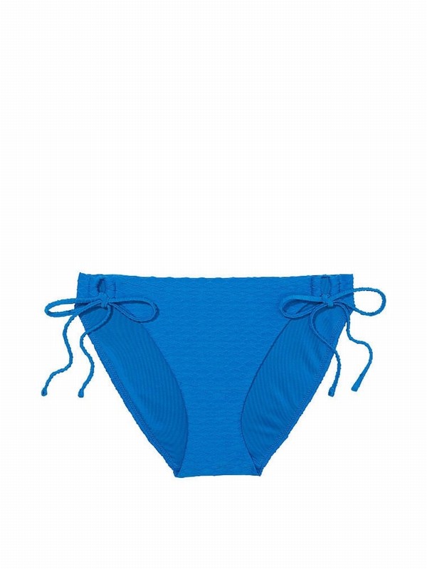 Blue Victoria Secret Shocking Fishnet Tie Side Bikini Bottom | DAEKJ8491