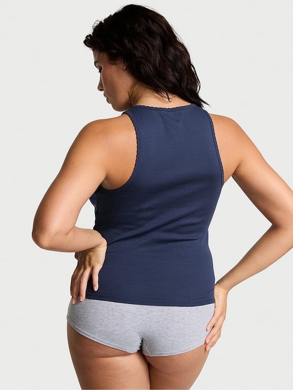 Blue / Navy Victoria Secret Midnight Cotton Top Nightwear | KREYD4251