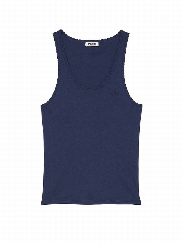 Blue / Navy Victoria Secret Midnight Cotton Top Nightwear | KREYD4251