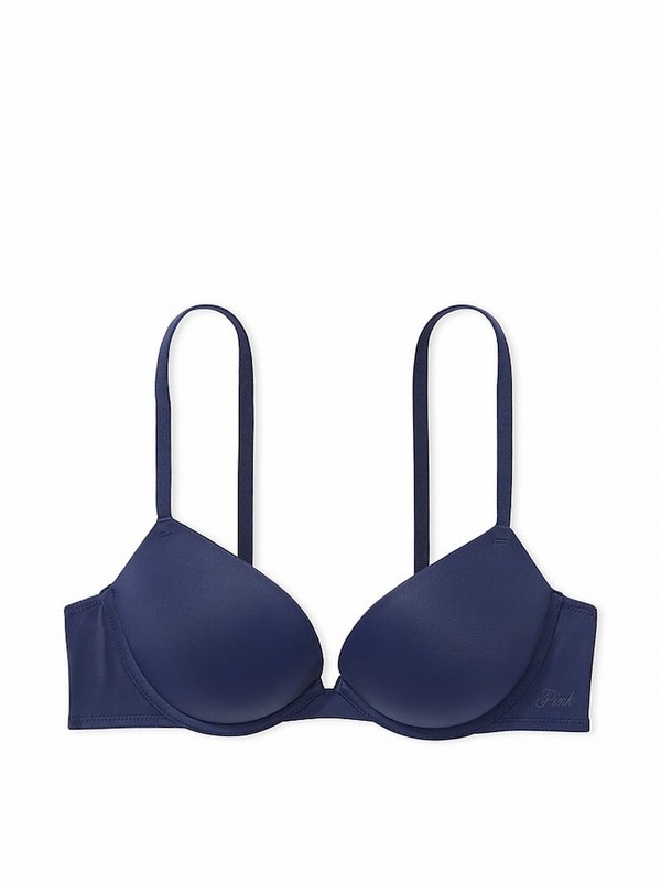 Blue / Navy Victoria Secret Midnight Super Push Up Bras | KLAEB0983