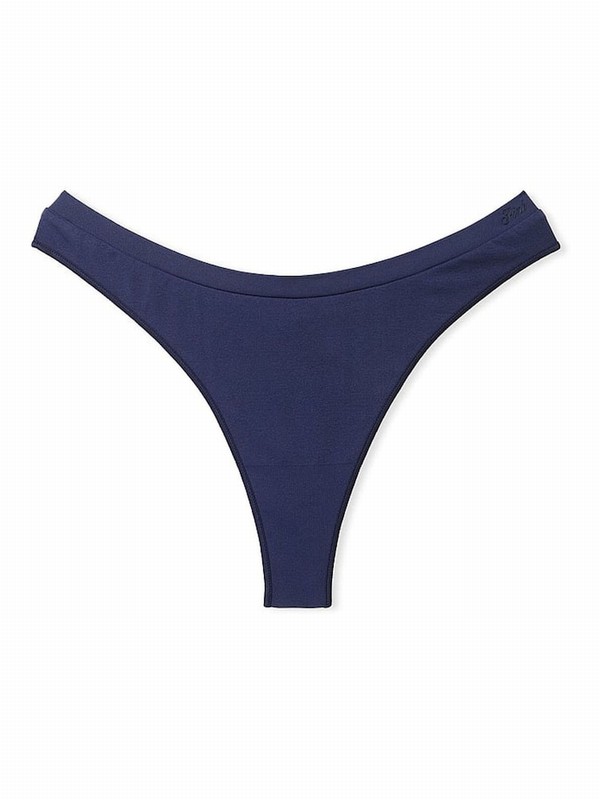 Blue / Navy Victoria Secret Midnight Thong Underwear | NEZMW8269