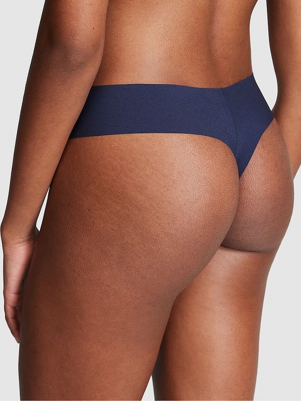 Blue / Navy Victoria Secret Midnight Thong No Show Underwear | GRMND6729
