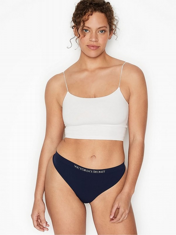 Blue / Navy Victoria Secret Noir Thong Underwear | NDZCQ0256