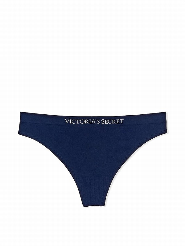 Blue / Navy Victoria Secret Noir Thong Underwear | NDZCQ0256