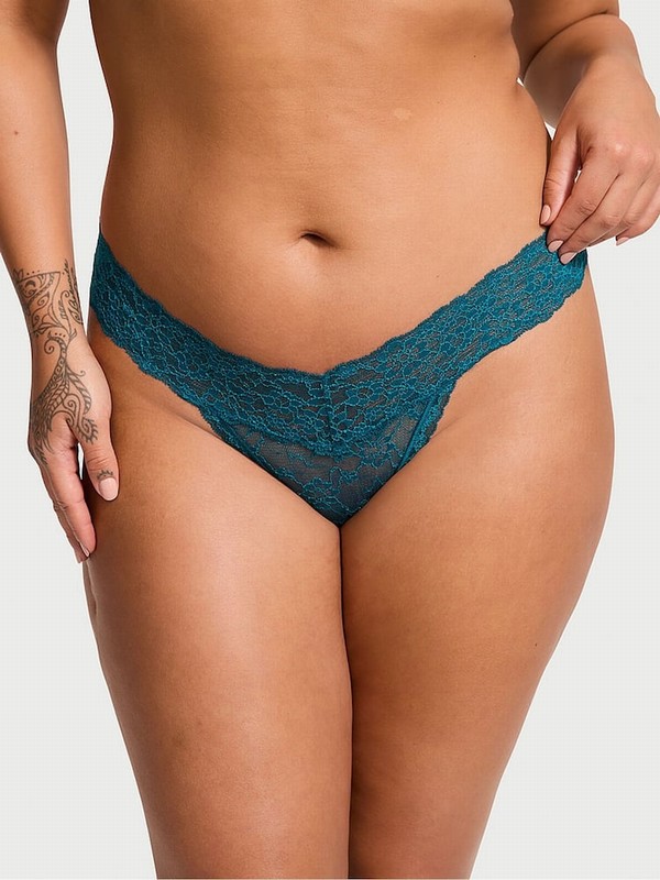 Blue / Purple / Green Victoria Secret Thong 5 Pack Underwear | KYBLF8216