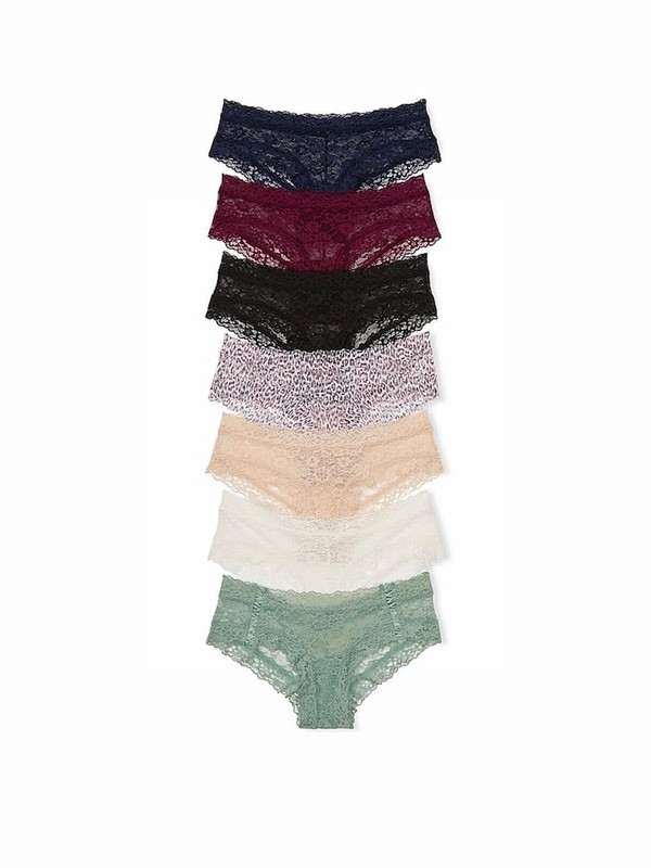 Blue / Red / Black / Beige / White / Green Victoria Secret Cheeky 7 Pack Underwear | SYAVO2913