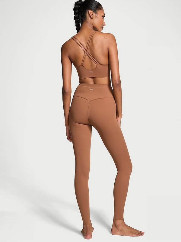 Brown Victoria Secret Caramel Full Length VSX Elevate™ Leggings | AJEBT4591