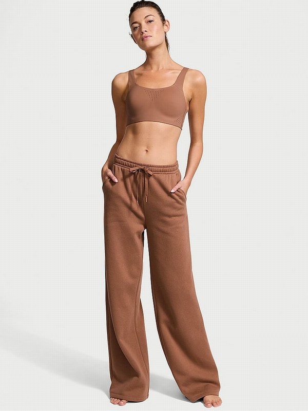 Brown Victoria Secret Caramel Wide Leg Wide Leg Joggers | JDHIR4713