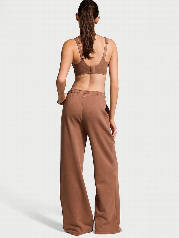 Brown Victoria Secret Caramel Wide Leg Wide Leg Joggers | JDHIR4713