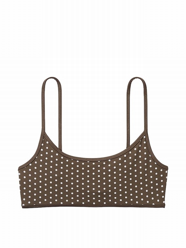 Brown Victoria Secret Classic Dot Frankies St. Augustine Bikini Top | XHBFN2390