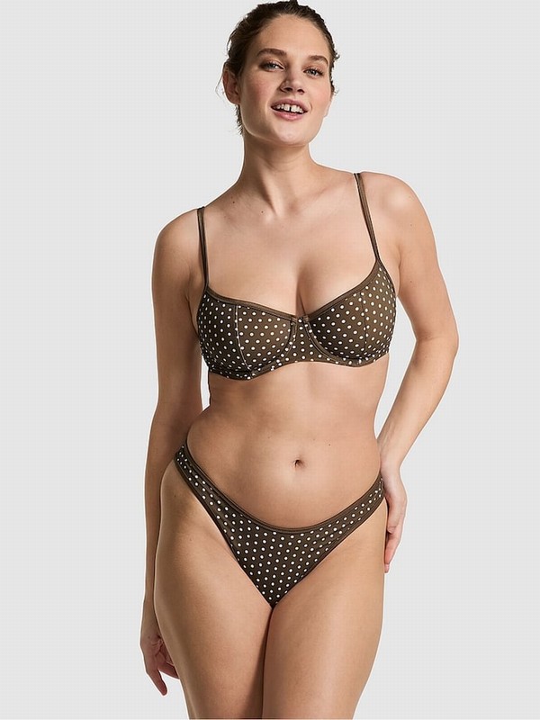 Brown Victoria Secret Classic Dot Frankies Golden Hour Bikini Bottom | HINKV4528