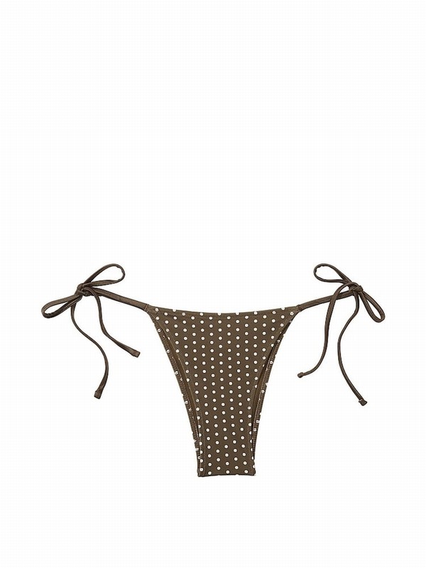 Brown Victoria Secret Classic Dot Tie Side Frankiesmary Bikini Bottom | NIKVF7486