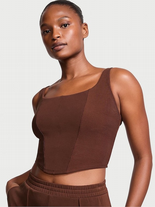 Brown Victoria Secret Ganache Modal Corset Tops | LMKXH1564