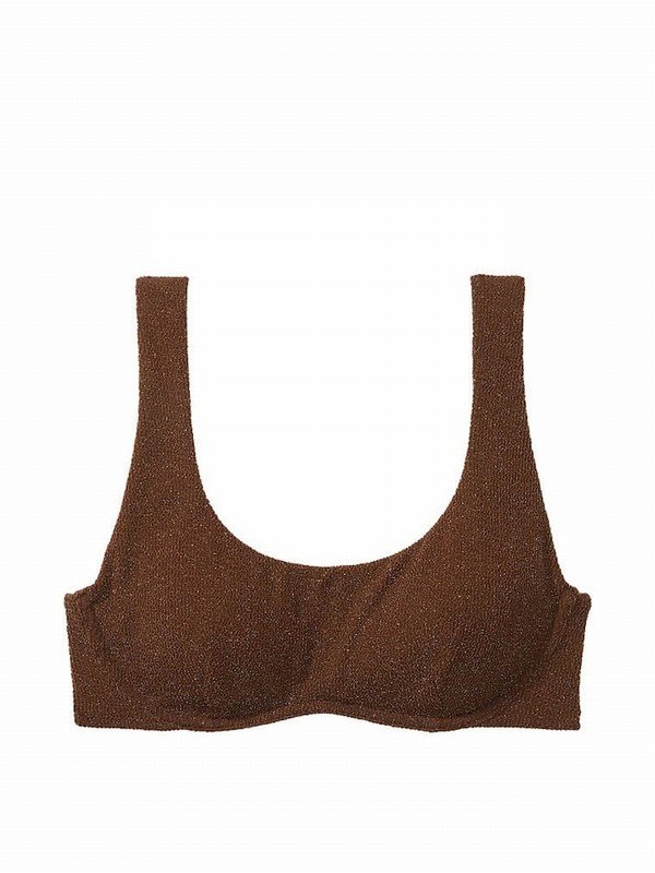 Brown Victoria Secret Ganache Padded Bikini Top | ENJKQ2739