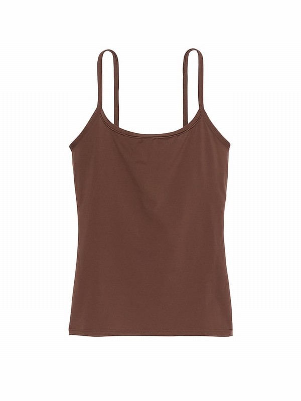 Brown Victoria Secret Ganache Scoop Neck Soft Stretch Cami Top Tops | YPGRZ4176
