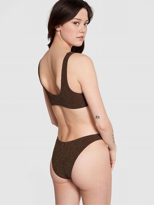 Brown Victoria Secret Ganache Shimmerzilian Bikini Bottom | QWEBZ7146