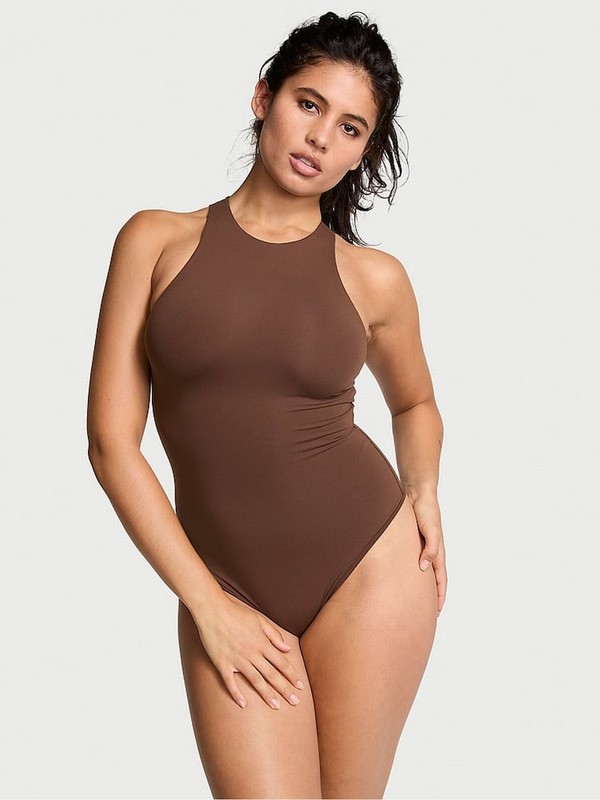 Brown Victoria Secret Ganache Soft Stretch Tank Bodysuit Lingerie | GIDBU9034