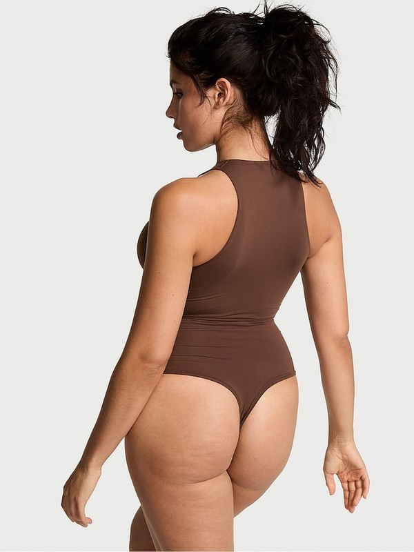 Brown Victoria Secret Ganache Soft Stretch Tank Bodysuit Lingerie | GIDBU9034