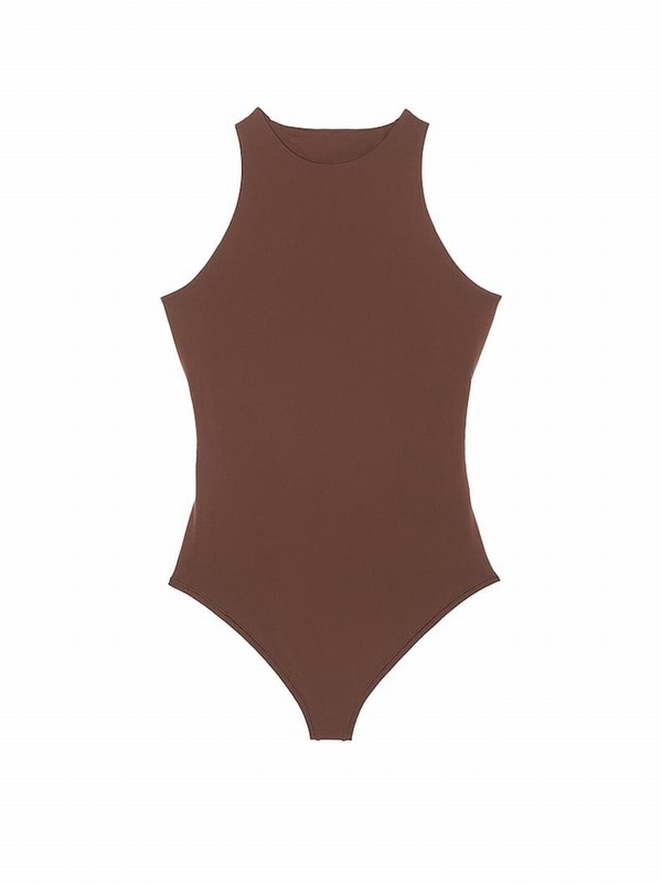 Brown Victoria Secret Ganache Soft Stretch Tank Bodysuit Lingerie | GIDBU9034