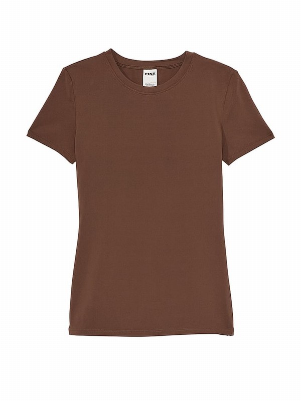 Brown Victoria Secret Ganache Soft Stretch T Shirts | EVXFI5134