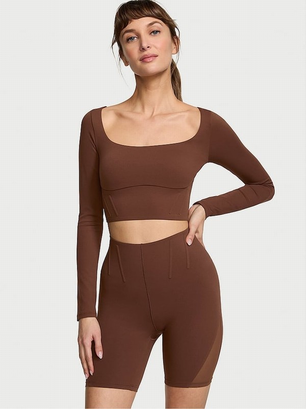 Brown Victoria Secret Ganache VS Elevate Corset 3 Cycling Shorts | YJDIH4507