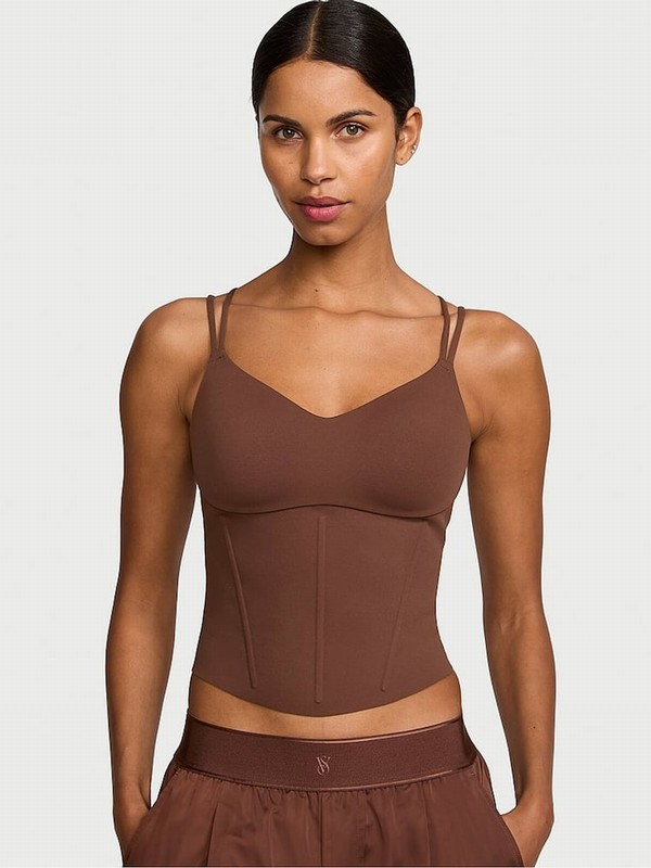 Brown Victoria Secret Ganache VS Elevate Corset Tops | TKAUQ5716