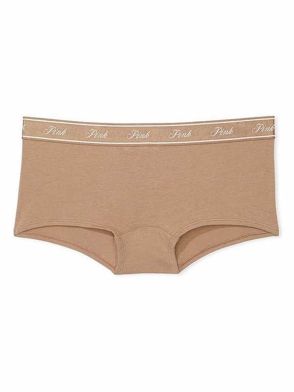 Brown Victoria Secret Latte Cotton Logo Underwear | JLZFR2803